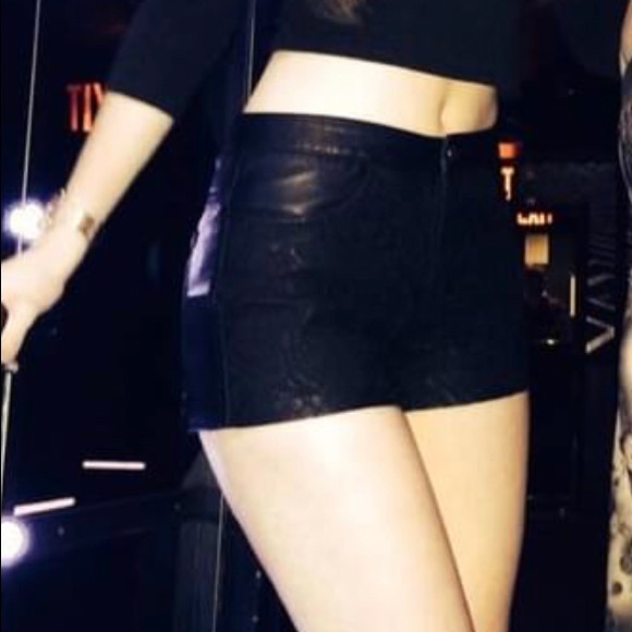 Forever 21 Pants - FOREVER 21 BLACK QUILTED FAUX LEATHER BLACK SHORTS